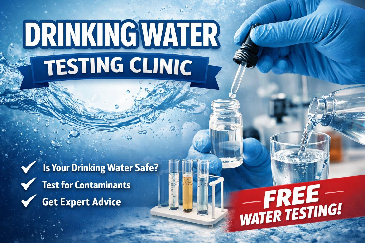 Drinking water testing clinic promotion