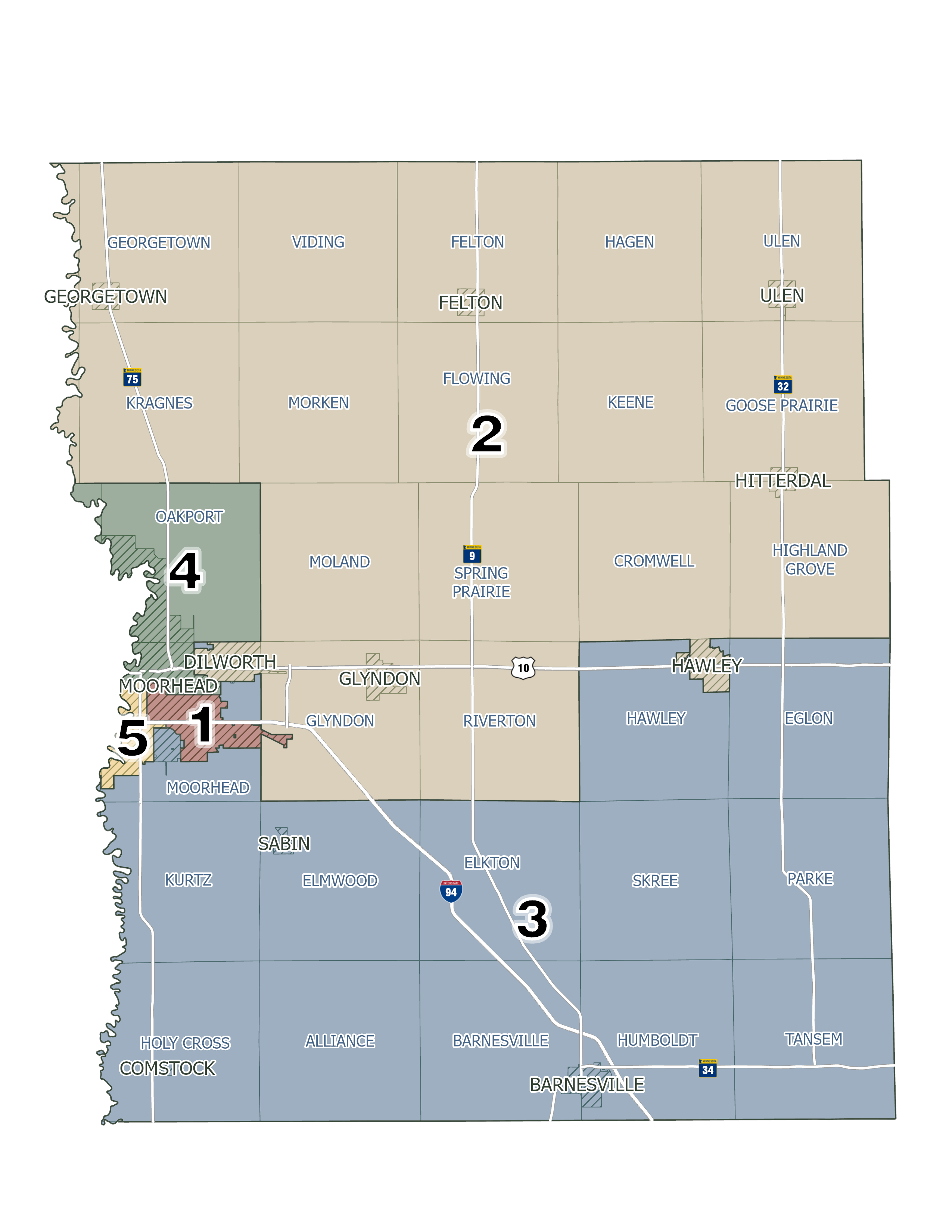Clay County Commissioner District Map